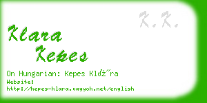 klara kepes business card